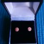 9K Gold 375 Carved Coral Rose Stud Earrings Image 3