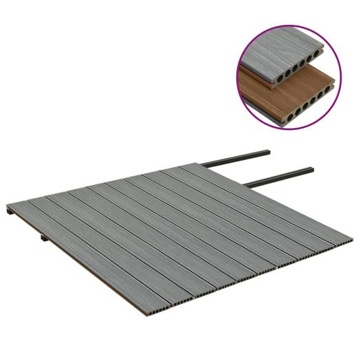 WPC Decking Boards with Accessories Brown and Grey 20 m.sqr 2.2 m