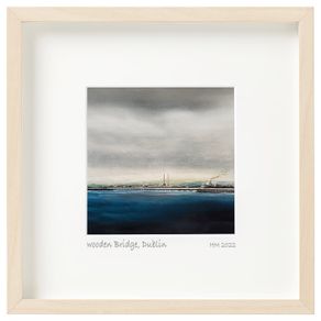 Wooden Bridge, Dublin, print in 25cm sq frame, by artist Helen Mathews
