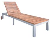 Sun Lounger Solid Acacia Wood