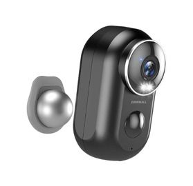 ZUMIMALL True Wireless Outdoor Battery Surveillance Camera WiFi Wireless Surveillance Camera Outdoor / Indoor PIR Motion Sensor 1080P Night Vision IP66 Waterproof Supports 2.4G Wi-Fi Black
