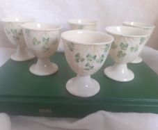 Belleek Set of 6 Shamrock Egg Cups.