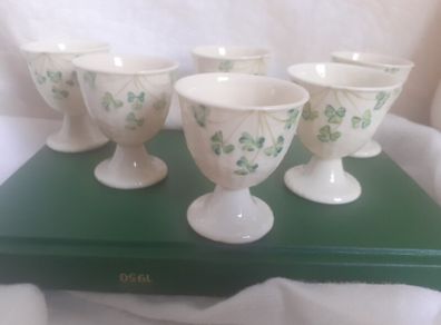 Belleek Set of 6 Shamrock Egg Cups.