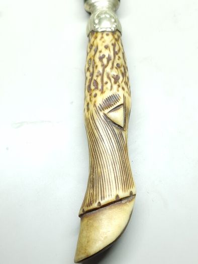 Antique Sheffield Carving Set Stag Antler Handles  Cooper Brothers