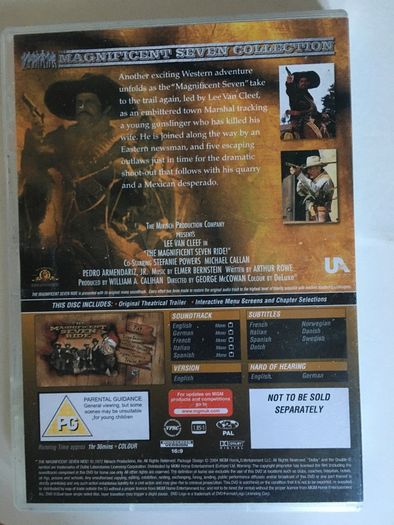 The Magnificent Seven Quadrilogy 1960-1972 (Yul Brynner, Eli Wallach, Steve McQueen, Charles Bronson, Robert Vaughan, George Kennedy & Lee Van Cleef) [4xMovie DVD]