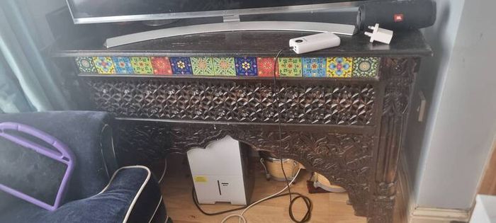 unique Indian tiled  side board 127cm length 76 cm height x 38cm