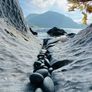 Icy blue stones, cobbles, pebbles, chippings Image 8