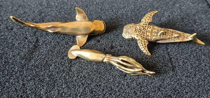 3 brass animals. Solid brass.