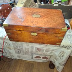 19th Century Victorian Writing Slope with Hidden Drawers Mahogany and Brass.