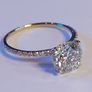 14k Gold ring with 2.22 ct Lab-Grown Diamond, 2.02ct main lab-diamond cerified by IGI and Laser inscripted Image 2