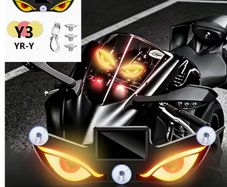 High-Brightness LED Neon Car Window Decoration Light, Wireless Solar Powered, "Devil'S Eye" Triangular Window Lighting, Creating Car Interior