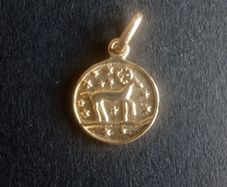 Solid 9 carat gold star sign Aries charm pendant