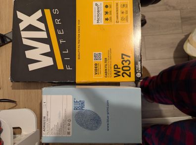 Wix Cabin Filter and Blue Print fuel filter