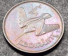 Ireland 1937 Beautifully Toned Farthing coin