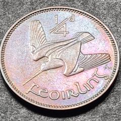 Ireland 1937 Beautifully Toned Farthing coin