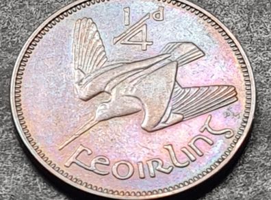Ireland 1937 Beautifully Toned Farthing coin