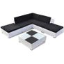 6 Piece Garden Lounge Set with Cushions Poly Rattan White Image 2