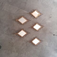 Mid Century Mirror Backed Candle Sconces x 5