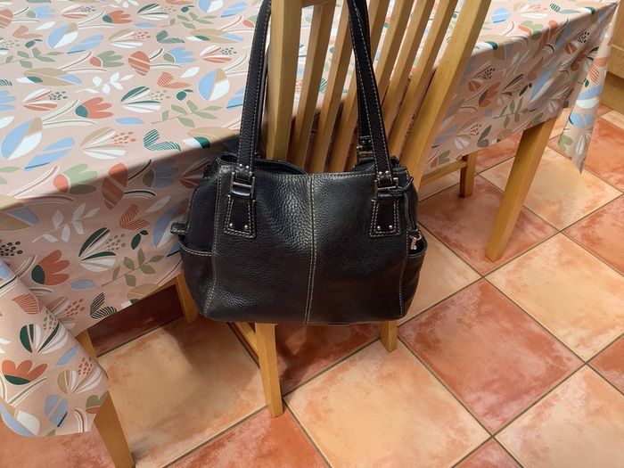 Fossil black leather shoulder bag