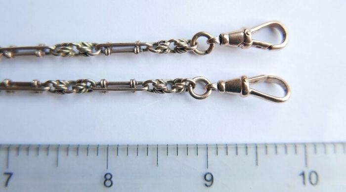 Victorian  heavy real 9 Carat Gold Albert or Necklace Chain with T-Bar length 20" - 24,3g