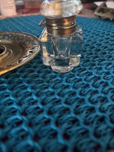 antique inkwell and tray