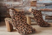 Leopard print sandals, size 6