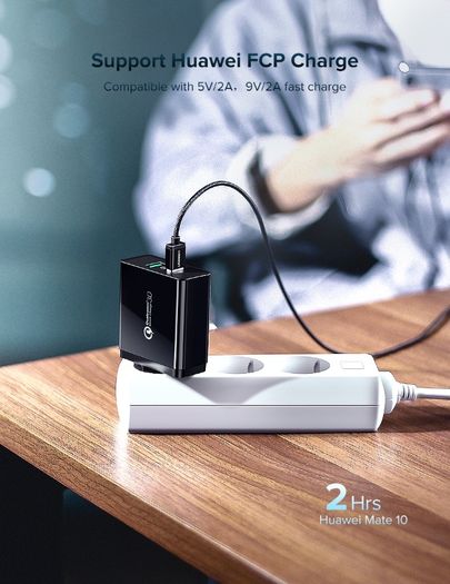 Ugreen QC 3.0 Dual USB Fast Charger 36W Wall Charger EU/UK Plug  (Brand New/Warranty)