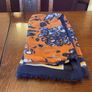 SAMOON scarf in navy with burnt orange and white Image 7