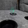 Roma Plus Grey Fabric Wireless Charging Recliner Sofa Image 6