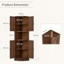 165cm Tall Corner Storage Cabinet with Barn Doors, 5-Tier Farmhouse Corner Cabinet for Living Room, 4 Wooden Doors and 5 Shelves, Space Saving Freestanding Sideboard for Home, Kitchen,Brown Image 3