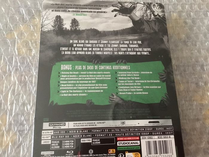 Night of the Living Dead 4K UHD  1968 Orignal Movie Steelbook Sealed  3 Disc Set  Black +White