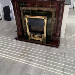 fireplace with electric fire