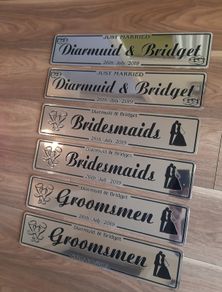 Wedding number plates
