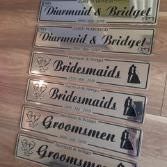 Wedding number plates