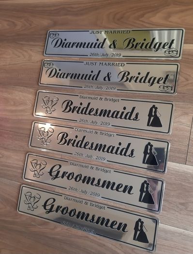 Wedding number plates