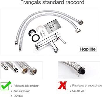 Basin Taps Mixers Bathroom Sink Tap Chrome with UK Standard Hoses Single Lever Hot and Cold Mixer Modern (FREE POSTAGE)