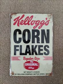 Tin Metal Sign Kellogg's Corn Flakes