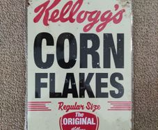 Tin Metal Sign Kellogg's Corn Flakes