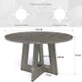 Round Dining Table for 4-6 People, Grey Kitchen Table, 120CM Farmhouse Dinning Tables, Wooden Stylish Dining Tables, No Shaking, for Kitchen and Living Room, Easy to Assemble (only table) Image 2
