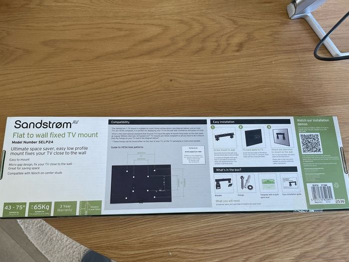 Sandstrom tv wall mount