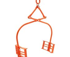 24in Stone Lifting Tongs, 2-Claw Rock Tongs, Heavy Duty Steel Log Tongs, 1100LBS Lifting Capacity, Swivel Log Grapple, Serrated Claw Design