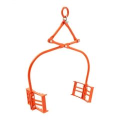 24in Stone Lifting Tongs, 2-Claw Rock Tongs, Heavy Duty Steel Log Tongs, 1100LBS Lifting Capacity, Swivel Log Grapple, Serrated Claw Design