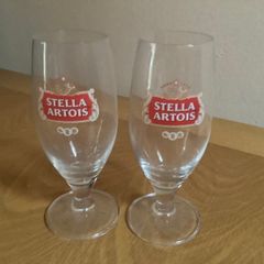 2 Stella Artois Stem Glasses