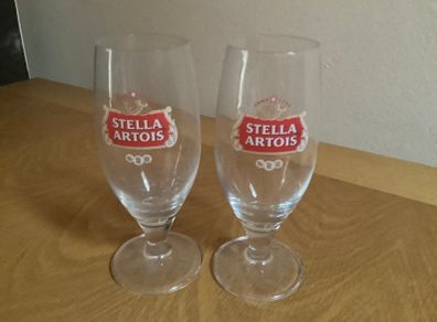 2 Stella Artois Stem Glasses