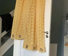 mustard ring top curtains