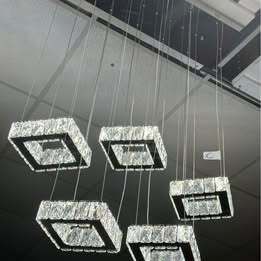 L.E.D. 5 piece Crystal chandelier. Brand new in box