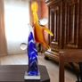 Handcrafted Glass Sculpture BasketballAbstract Modern Art Image 3