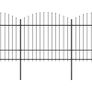 Garden Fence with Spear Top Steel (1.5-1.75)x13.6 m Black Image 2