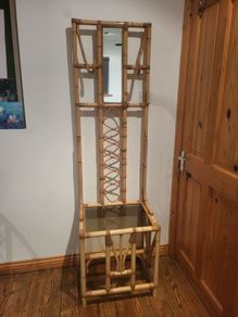 vintage bamboo coat rack/ hall table