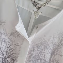 H&M Grey and Pink Print Blouse Sz 44 (Fit 12-14UK)